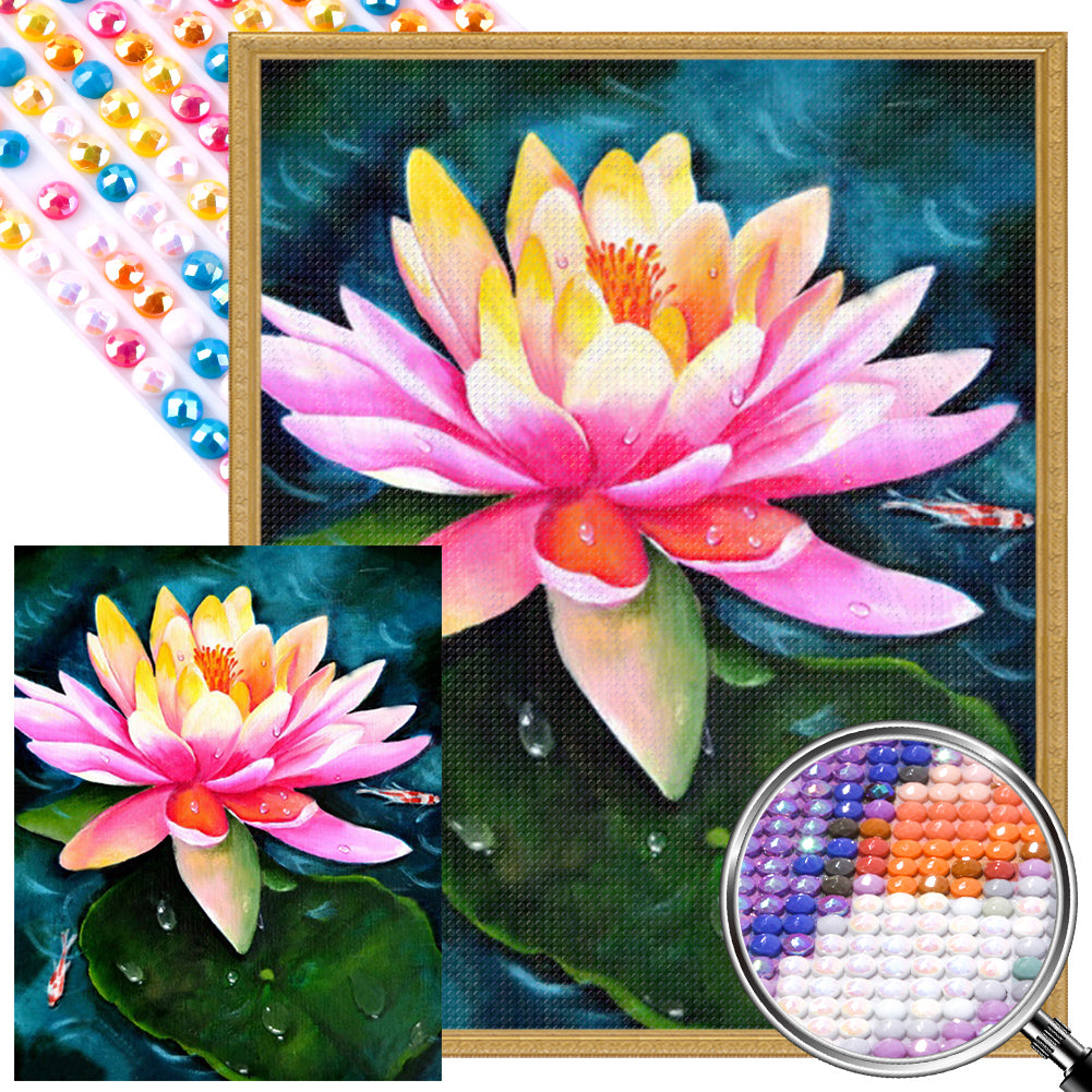 AB Diamond Painting - Full Round - Multi-Colored Lotus (40*50CM)