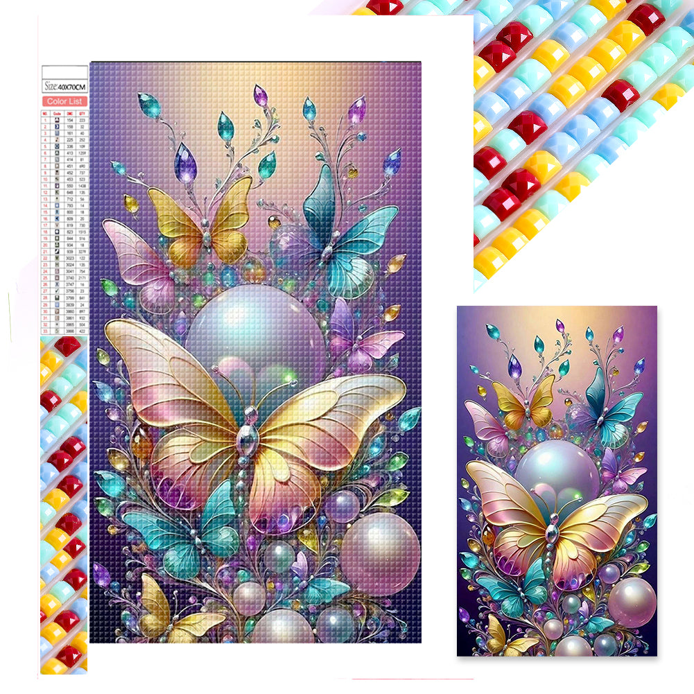 Diamond Painting - Full Square - Pearl Butterfly (40*70CM)
