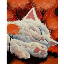 Load image into Gallery viewer, Diamond Painting - Full Round - Red Tree Cloud Cat (40*50CM)
