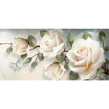 Load image into Gallery viewer, Diamond Painting - Full Square - White Rose (90*45CM)
