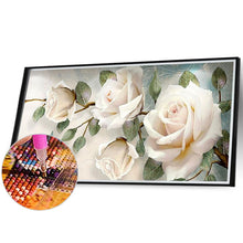 Load image into Gallery viewer, Diamond Painting - Full Square - White Rose (90*45CM)
