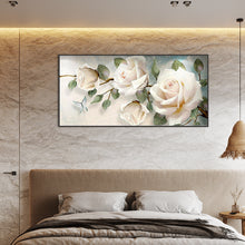 Load image into Gallery viewer, Diamond Painting - Full Square - White Rose (90*45CM)
