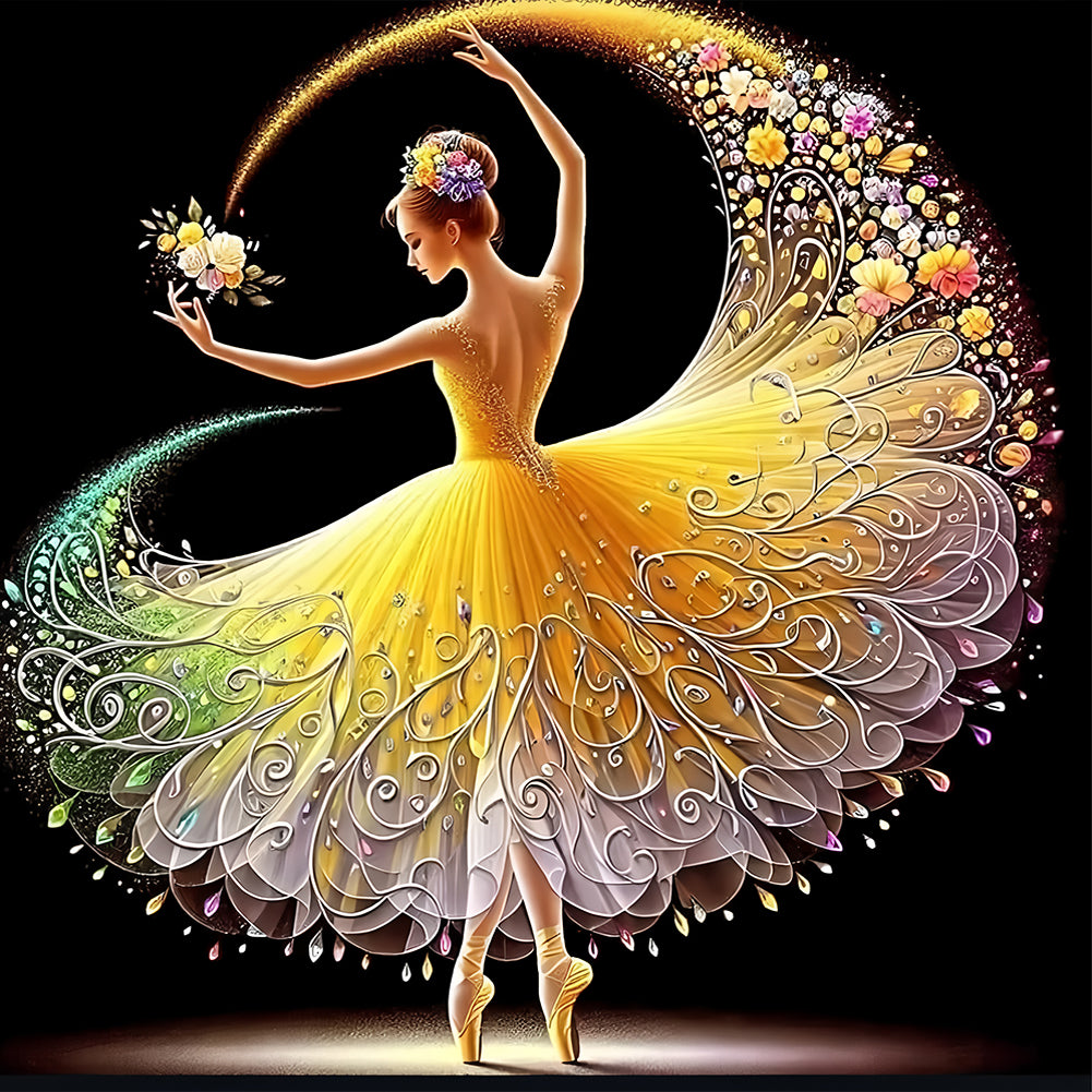 Diamond Painting - Full Round - Girl With Beautiful Skirt (40*40CM)