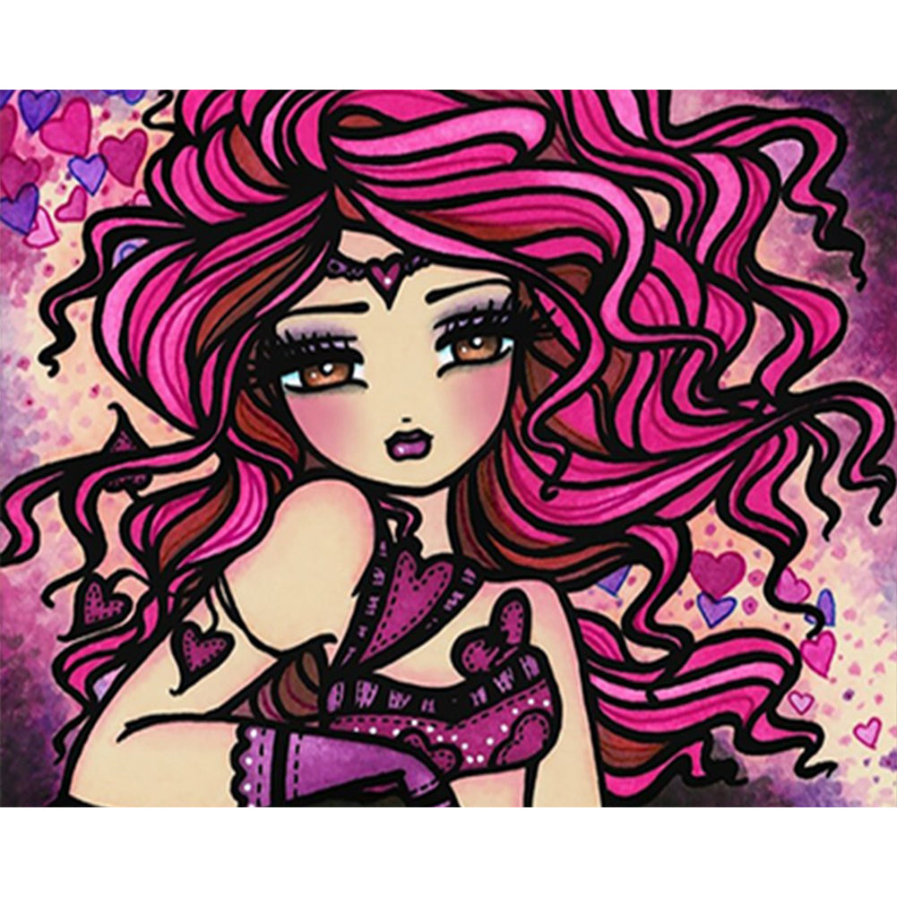 Diamond Painting - Full Round - Pink Girl (50*40CM)