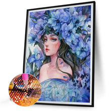 Load image into Gallery viewer, Diamond Painting - Full Round - Blue Flower Girl (40*50CM)
