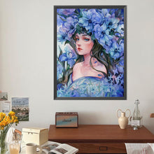 Load image into Gallery viewer, Diamond Painting - Full Round - Blue Flower Girl (40*50CM)
