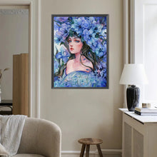 Load image into Gallery viewer, Diamond Painting - Full Round - Blue Flower Girl (40*50CM)
