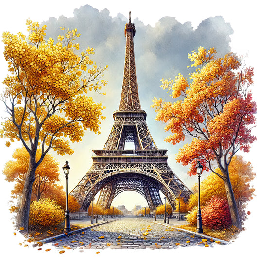 Diamond Painting - Full Round - Eiffel Tower In Paris (30*30CM)