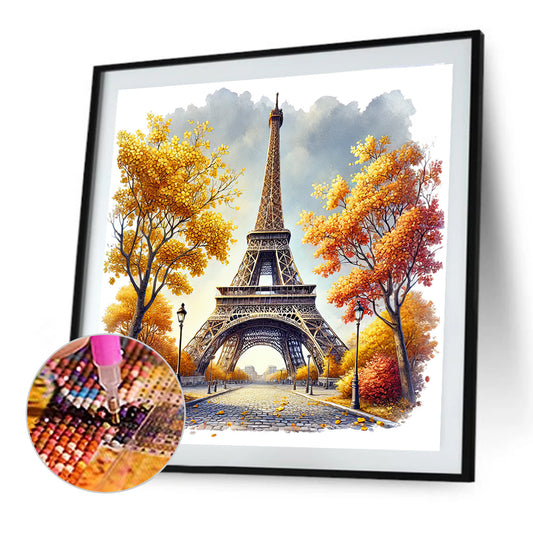 Diamond Painting - Full Round - Eiffel Tower In Paris (30*30CM)