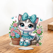 Load image into Gallery viewer, Acrylic Special Shape Cat Flower Diamond Painting Desktop Ornaments for Home
