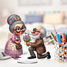 Load image into Gallery viewer, Acrylic Special Shape Old Couple Diamond Painting Desktop Ornaments for Home
