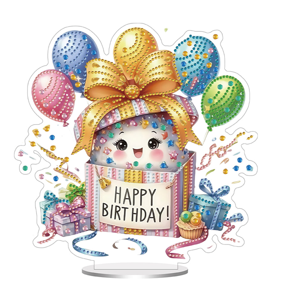 Acrylic Special Shape Birthday Diamond Painting Desktop Ornaments for Home