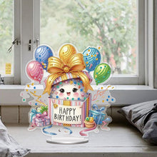 Load image into Gallery viewer, Acrylic Special Shape Birthday Diamond Painting Desktop Ornaments for Home
