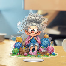 Load image into Gallery viewer, Acrylic Special Shape Knitting Granny Diamond Painting Desktop Ornaments

