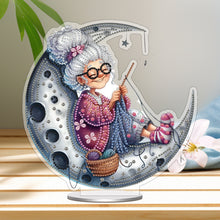 Load image into Gallery viewer, Acrylic Special Shape Moon Granny Diamond Painting Desktop Ornaments for Home
