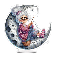 Load image into Gallery viewer, Acrylic Special Shape Moon Granny Diamond Painting Desktop Ornaments for Home
