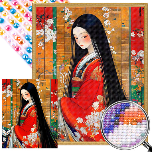 AB Diamond Painting - Full Round - Japanese Girl (40*50CM)