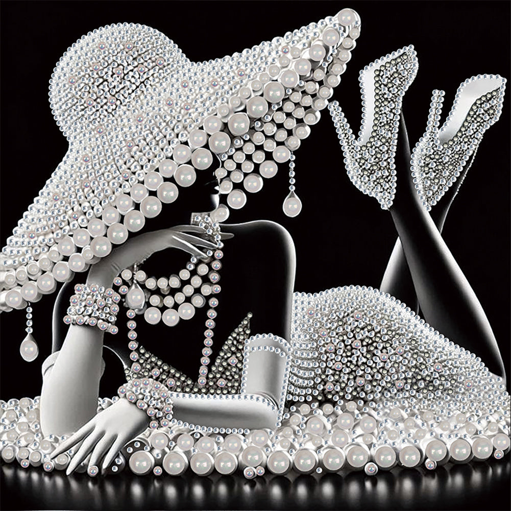 Diamond Painting - Partial Special Shaped - Elegant Lady (30*30CM)