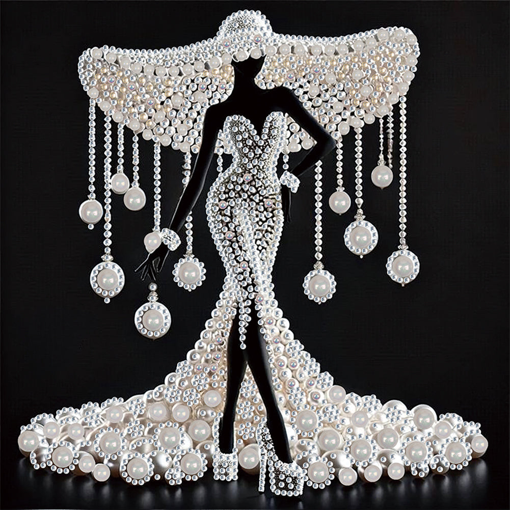 Diamond Painting - Partial Special Shaped - Elegant Lady (30*30CM)