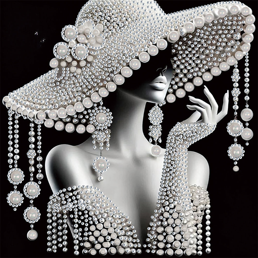 Diamond Painting - Partial Special Shaped - Elegant Lady (30*30CM)