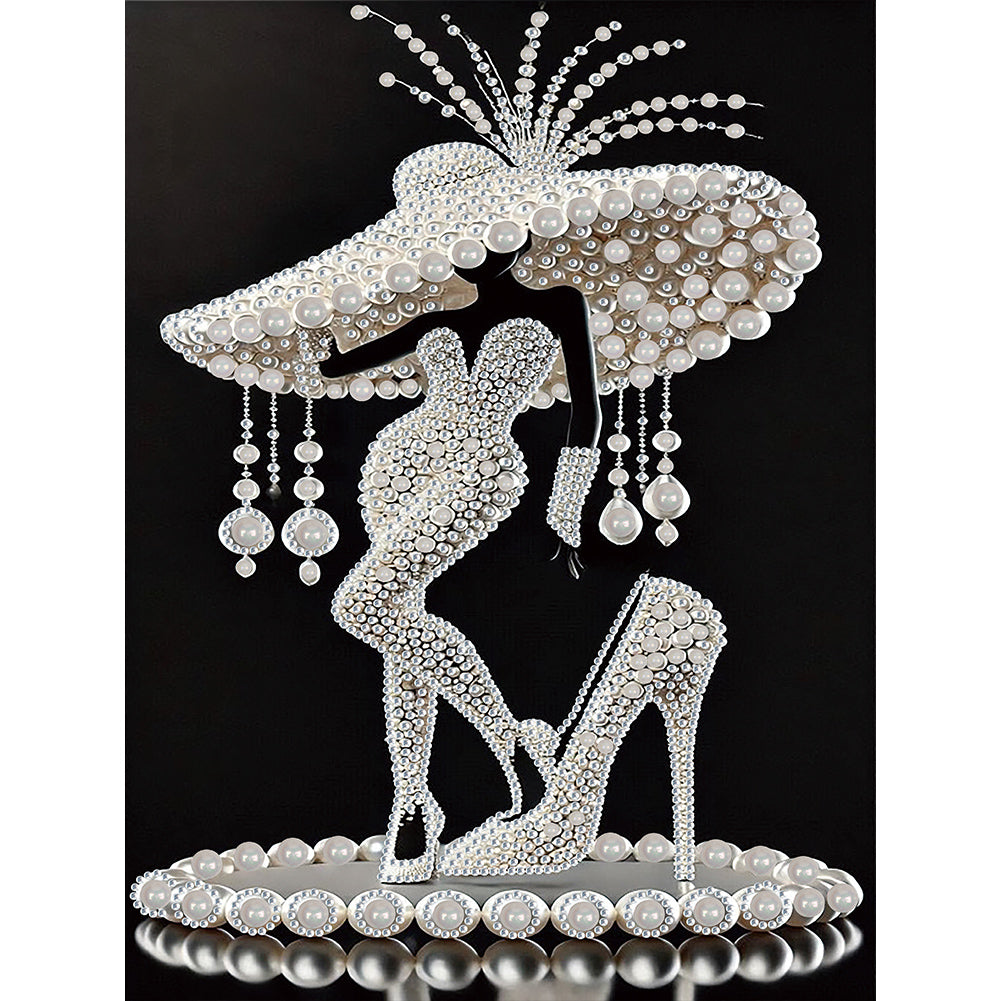 Diamond Painting - Partial Special Shaped - Elegant Lady (30*40CM)