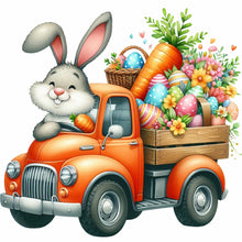 Load image into Gallery viewer, Diamond Painting - Full Round - Easter Bunny Car (40*40CM)
