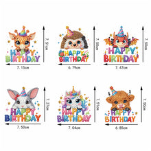 Load image into Gallery viewer, 6Pcs Acrylic Animals Birthday Diamond Painting Fridge Magnet DIY Fridge Stickers
