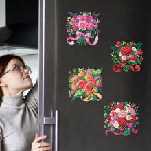 Load image into Gallery viewer, 6Pcs Acrylic Animals Birthday Diamond Painting Fridge Magnet DIY Fridge Stickers
