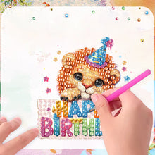 Load image into Gallery viewer, 6Pcs Acrylic Animals Birthday Diamond Painting Fridge Magnet DIY Fridge Stickers
