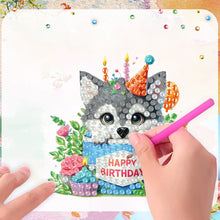 Load image into Gallery viewer, 6Pcs Acrylic Animals Birthday Diamond Painting Fridge Magnet DIY Fridge Stickers
