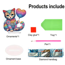 Load image into Gallery viewer, Acrylic Special Shape Cat Desktop Diamond Art Kits Rhinestones Desktop Ornaments

