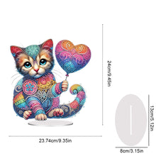 Load image into Gallery viewer, Acrylic Special Shape Cat Desktop Diamond Art Kits Rhinestones Desktop Ornaments
