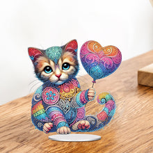 Load image into Gallery viewer, Acrylic Special Shape Cat Desktop Diamond Art Kits Rhinestones Desktop Ornaments
