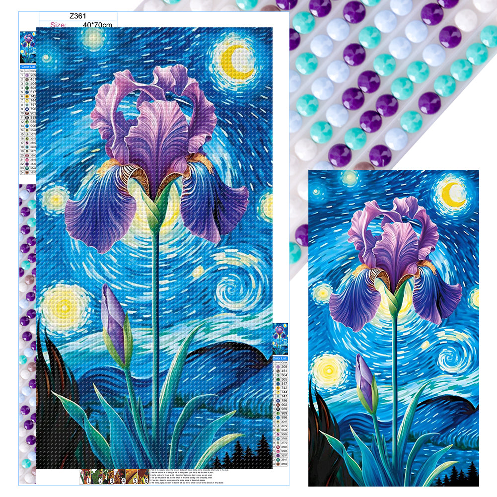 Diamond Painting - Full Round - Bird Iris Flower (40*70CM)