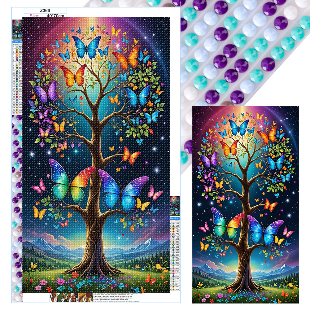 Diamond Painting - Full Round - Butterfly Tree (40*70CM)