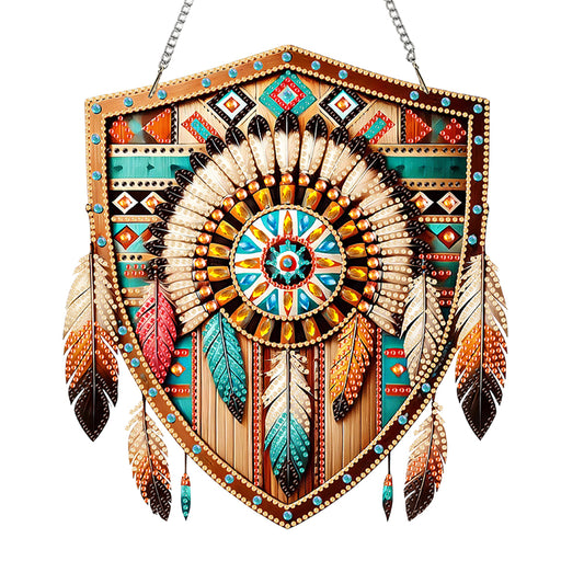 Special Shape Ethnic Style Shield Rhinestone Diamond Art Pendants for Art Crafts