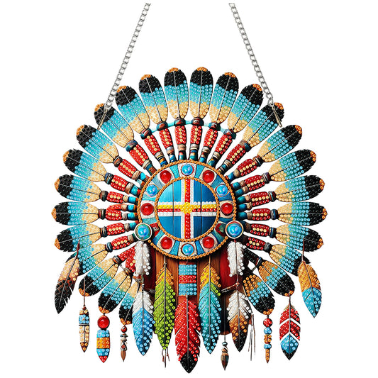 Special Shape Ethnic Style Shield Rhinestone Diamond Art Pendants for Art Crafts