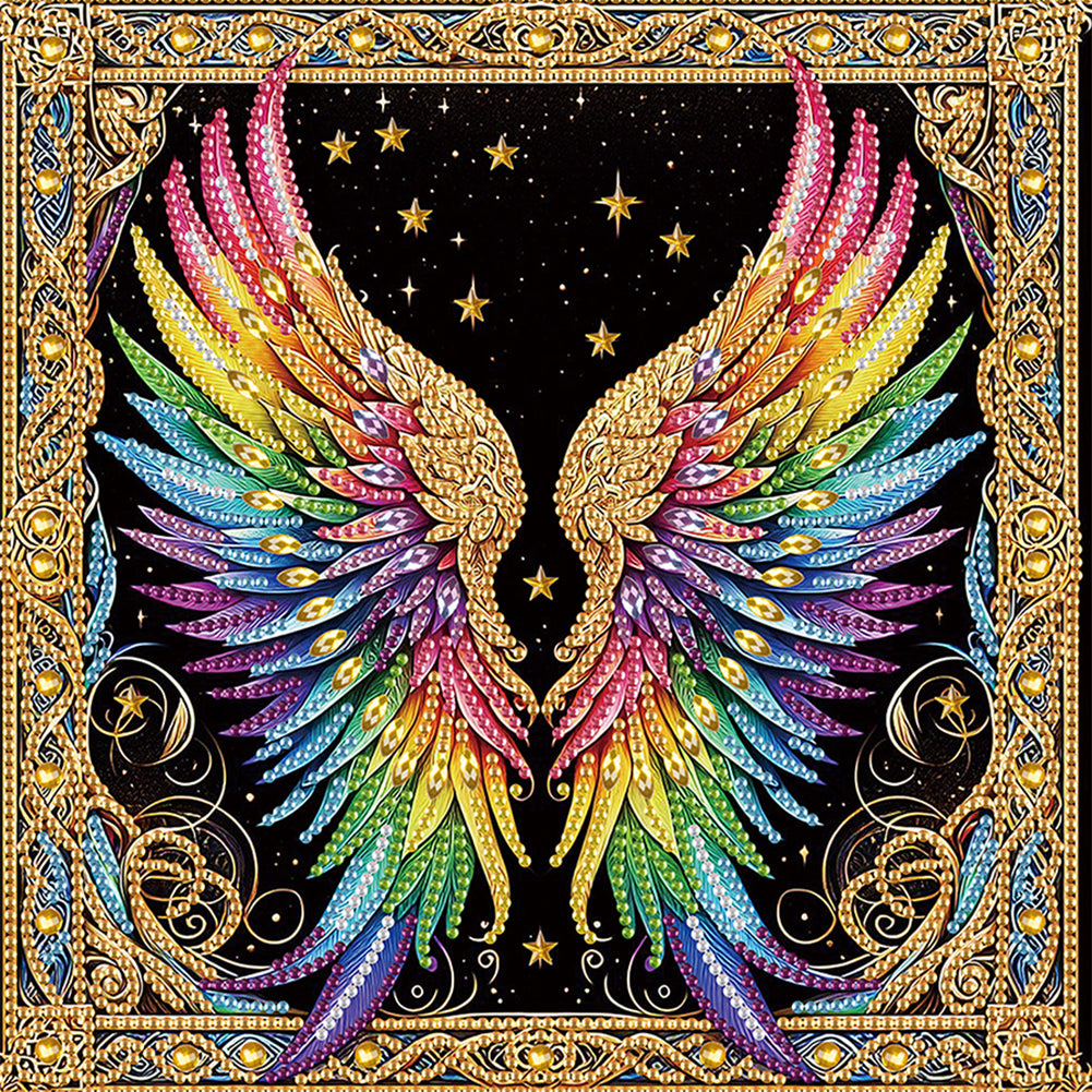 Diamond Painting - Partial Special Shaped - Colorful Wings (30*30CM)