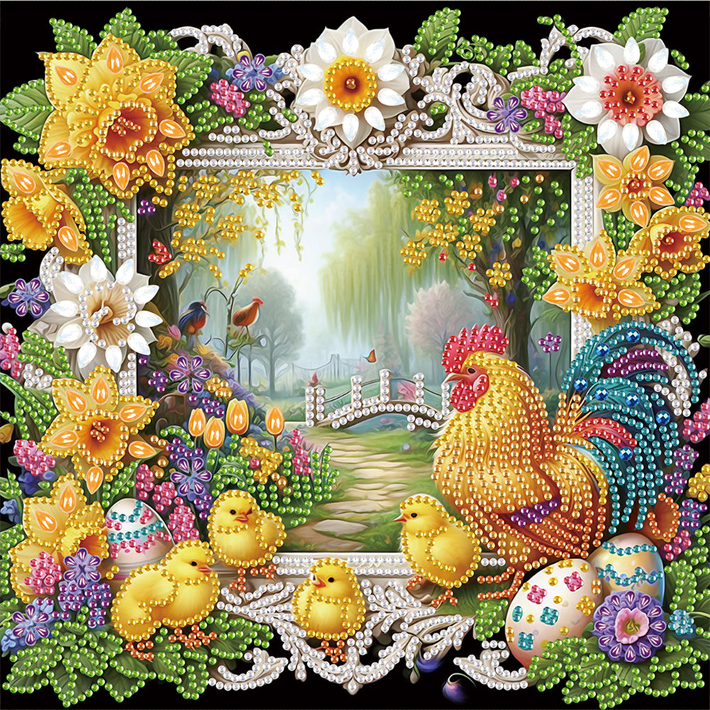 Diamond Painting - Partial Special Shaped - Easter Egg Chick (30*30CM)