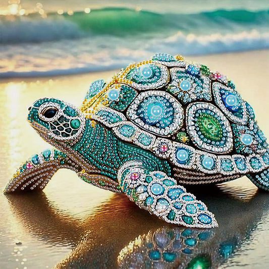 Diamond Painting - Partial Special Shaped - Turtle On The Beach (30*30CM)