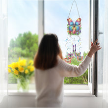 Load image into Gallery viewer, Spring Butterfly Double Sided Diamond Painting Wind Chime for Window Decor
