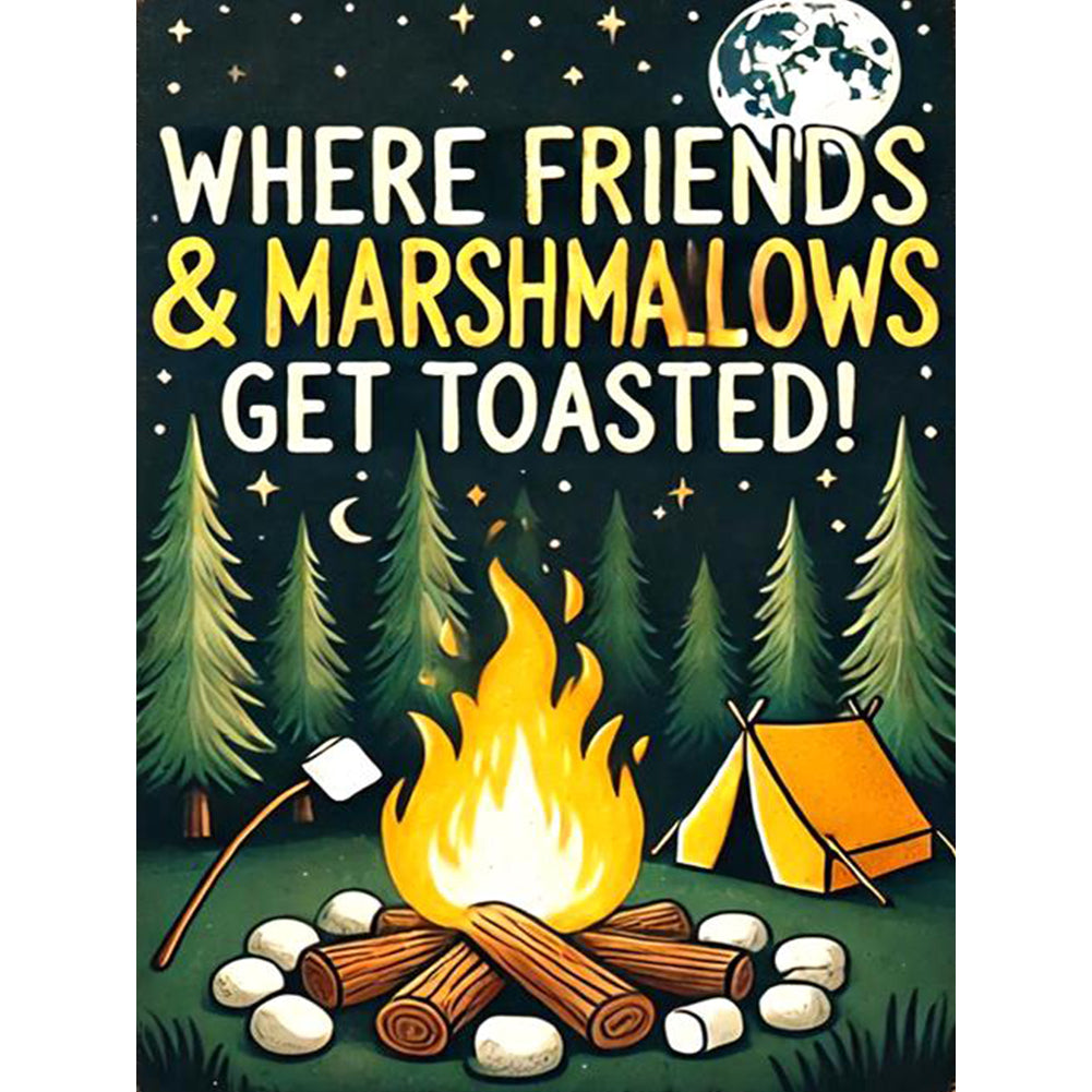 Diamond Painting - Full Round - Outdoor Camping Bonfire (30*40CM)