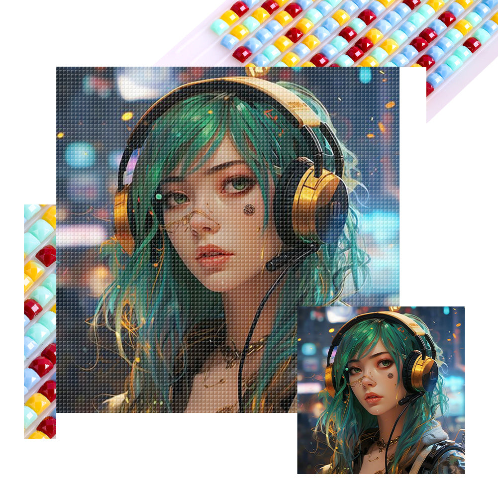 Diamond Painting - Full Square - Music Trend Girl (40*40CM)