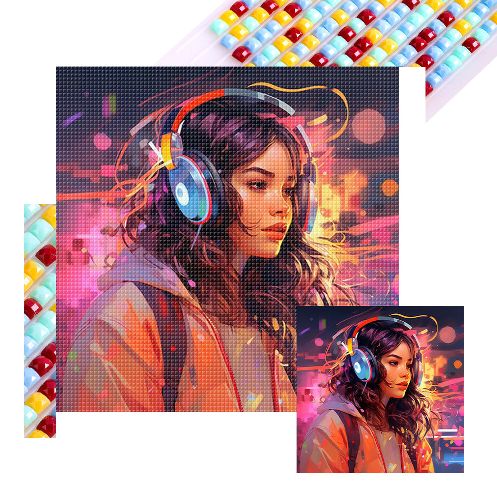Diamond Painting - Full Square - Music Trend Girl (40*40CM)