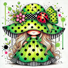 Load image into Gallery viewer, Diamond Painting - Full Square - Colorful Ladybug Girl (30*30CM)
