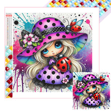 Load image into Gallery viewer, Diamond Painting - Full Square - Colorful Ladybug Girl (30*30CM)
