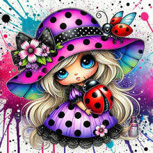 Load image into Gallery viewer, Diamond Painting - Full Square - Colorful Ladybug Girl (30*30CM)
