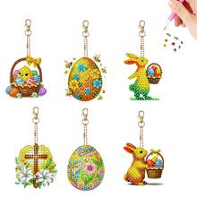 Load image into Gallery viewer, 6Pcs Double Sided Special Shape Animals Diamond Art Keyring for Beginners Adults

