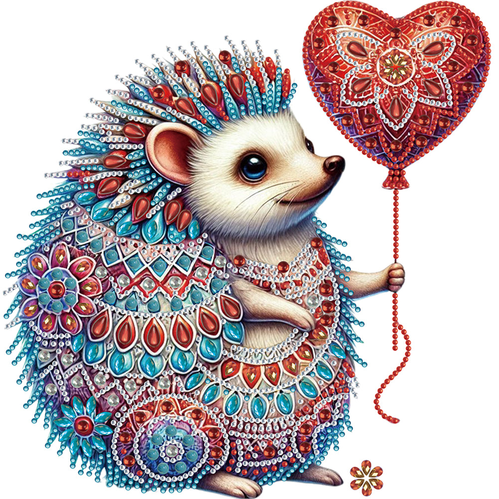 Diamond Painting - Partial Special Shaped - Hedgehog With Mandala Pattern (30*30CM)