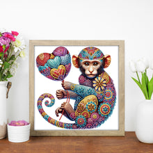 Load image into Gallery viewer, Diamond Painting - Partial Special Shaped - Monkey With Mandala Pattern (30*30CM)
